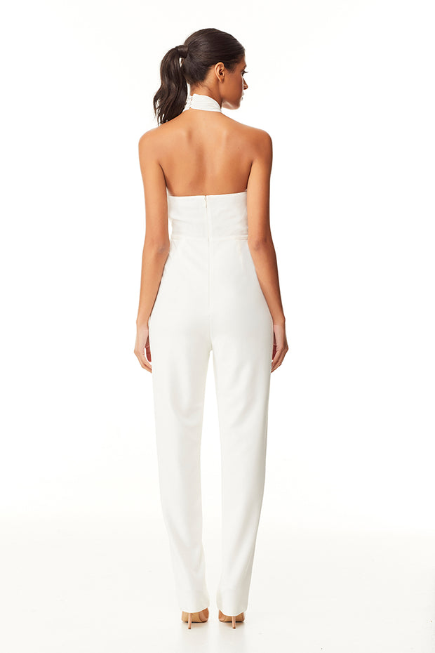 Penelope Halter Pantsuit | Ivory