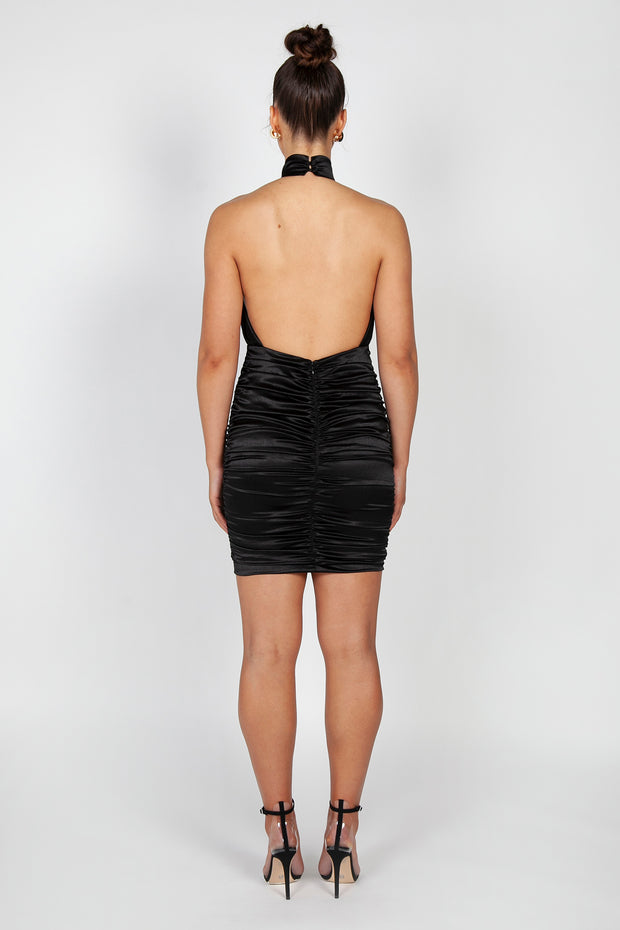 Chloe Halter Mini Dress | Black