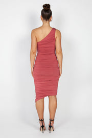 Mila Ruched Midi Dress | Marsala